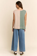 Load image into Gallery viewer, Davi & Dani - Striped Colorblock Sleeveless Vest Top