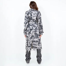 Load image into Gallery viewer, Gray Camouflage Trench COAT