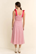 Load image into Gallery viewer, Davi & Dani - Stripe Blocked Tie Straps Midi Dress