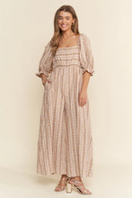 Load image into Gallery viewer, J.nna - Stripe Floral Pattern Jumpsuit