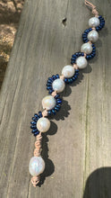 Load image into Gallery viewer, HC - Half Sunflower Blue /White Pearls Bracelet With Big Ball