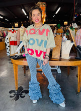 Load image into Gallery viewer, Davi & Dani Garmet Washed Love Printed Short Sleeve Top