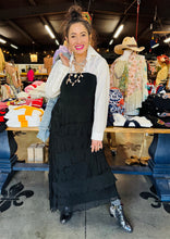 Load image into Gallery viewer, Karamel Collection - Black Silk Ruffle Skirt Fall Colors Skirt