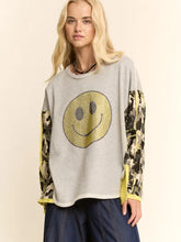 Load image into Gallery viewer, Davi & Dani - Rhinestones Knit Jacquard Sleeves Pullover Top