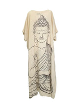 Load image into Gallery viewer, I Love Linen - Hi-Lo Tunic with Karma Saying (Front) & Buddha Print (Back)