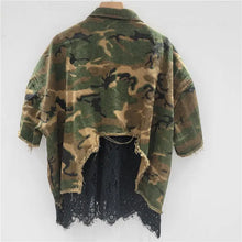 Load image into Gallery viewer, HCB - Vintage Camouflage Lace Patchwork Denim Jacket