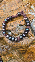 Load image into Gallery viewer, HC - Love All Around Black Pearls Bracelet 12mm