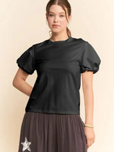 Load image into Gallery viewer, Davi & Dani - Puff Short Sleeve Crew Neck Top