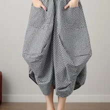Load image into Gallery viewer, HCB - High Waisted Irregularity Elasticity Plaid Pleated Pockets Skirts