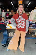 Load image into Gallery viewer, BLUEVELVET - ELASTIC WAIST FLOWER PATCHWORK PANT - RUST - MULTI