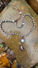 Load image into Gallery viewer, HC - The Love Sun Black/White Pearls Necklace 16"-24"