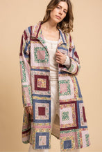 Load image into Gallery viewer, Bluevelvet - Quiltwork Button Up Longline Jacket