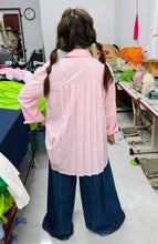Load image into Gallery viewer, HC - Love Me Some Back Pleated Point Collar Shirt- Sweet Pink