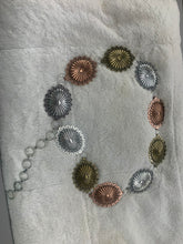 Load image into Gallery viewer, Brushed Silver-Gold-Bronze Large Medallion Belt