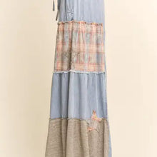Load image into Gallery viewer, Davi & Dani - Printed Denim Lace Blocked Wide Leg Pants