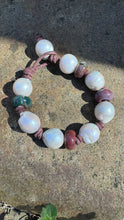 Load image into Gallery viewer, HC- Full Of Love Natural White/Jade Baroque Pearl Bracelet 18/20mm Supper Rare