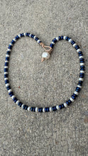 Load image into Gallery viewer, HC - Oceane Love Blue/White Pearls Necklace