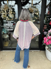 Load image into Gallery viewer, Oli & Hali - Washed Crochet Collared Top - Blue