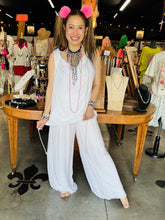 Load image into Gallery viewer, Karamel Collection - Cotton Sleeveless Top with Balloon Waist - White