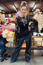 Load image into Gallery viewer, Faux Leather Pant with Adjustable Paracord Lock at Waist and Ankle -Style Rack - Black