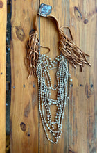 Load image into Gallery viewer, Art By Amy - Leather And Massive Pearls Necklace