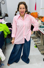Load image into Gallery viewer, HC - Love Me Some Back Pleated Point Collar Shirt- Sweet Pink