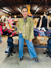 Load image into Gallery viewer, Glam - Round Neck Knot Blouse - OLIVE