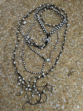 Load image into Gallery viewer, HC - Silver Pearls Braided Lariat 74"