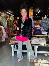Load image into Gallery viewer, Velvet Rayon Military Jacket w/ Burnout Velvet Applique