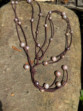 Load image into Gallery viewer, HC - 4 Strands 2Fer Pink Pearls Necklace 40"