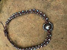 Load image into Gallery viewer, HC - Double Strands Black Pearls Sunflower Chocker 14"-18"
