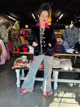 Load image into Gallery viewer, Velvet Rayon Military Jacket w/ Burnout Velvet Applique