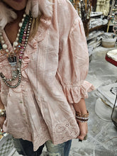 Load image into Gallery viewer, A Rare Bird - Pink Linen Eyelet Top