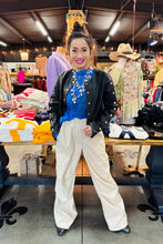 Load image into Gallery viewer, Faux Leather Pant with Adjustable Paracord Lock at Waist and Ankle - Style Rack - Cream