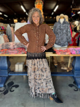 Load image into Gallery viewer, Origami - LAYERED FRINGE TIERED SKIRT - LEO