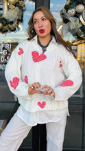 Load image into Gallery viewer, J.NNA - Cream with red hearts light weight sweater