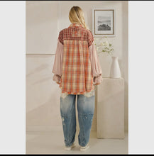 Load image into Gallery viewer, Oli & Hali - Washed Plaid Asymmetrical Button Down Shirts Rust