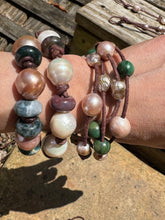 Load image into Gallery viewer, HC Handmade Pearl - 4 Strands Pink Pearls With Jade Bracelet