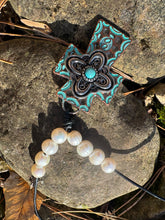 Load image into Gallery viewer, HC - White Pearls Cross Necklace