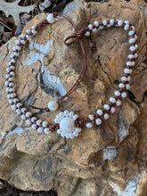 Load image into Gallery viewer, HC - Double Strands White Pearls Sunflower Chocker 14"-18"