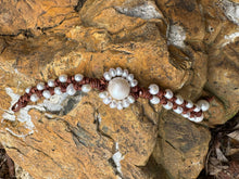 Load image into Gallery viewer, HC - Double Strands White Pearls Sunflower Bracelet