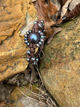 Load image into Gallery viewer, HC - Double Strands Black Pearls Sunflower Bracelet