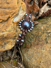 Load image into Gallery viewer, HC - Double Strands Black Pearls Sunflower Bracelet