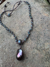 Load image into Gallery viewer, HC - Double Strands Big Ball Black Pearls Necklace