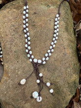 Load image into Gallery viewer, HC - Double Strand Angel Love White Pearls Necklet 20"-28"