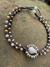 Load image into Gallery viewer, HC -Love Sunflower Gold Pearl Choker 14"-18"