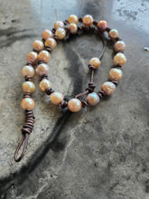 Load image into Gallery viewer, HC- 2'FER ( SUPPER RARE) Genuine Natural Pink Baroque Freshwater Pearl NECKLACE