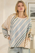 Load image into Gallery viewer, Oli & Hali - WASHED STRIPES DETAIL RAW EDGE PULLOVER