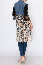 Load image into Gallery viewer, Origami - BLUE DENIM JACKET WITH LACE LAYER LEO