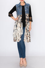 Load image into Gallery viewer, Origami - BLUE DENIM JACKET WITH LACE LAYER LEO
